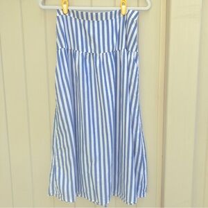 Old Navy women skirt modern hourglass chambray blue stripe sz small nautical
